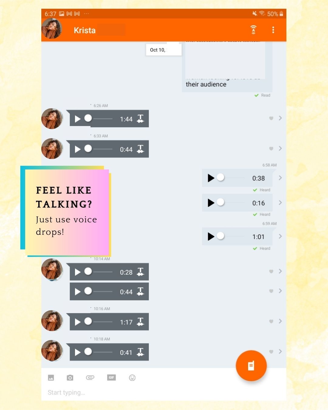 krista voxer conversation